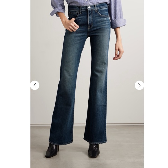 Nili Lotan Denim - Nili Lotan Women Celia Dark Wash Straight Flare Leg Jeans Size 25